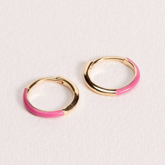 Mini créoles Serena laqué rose