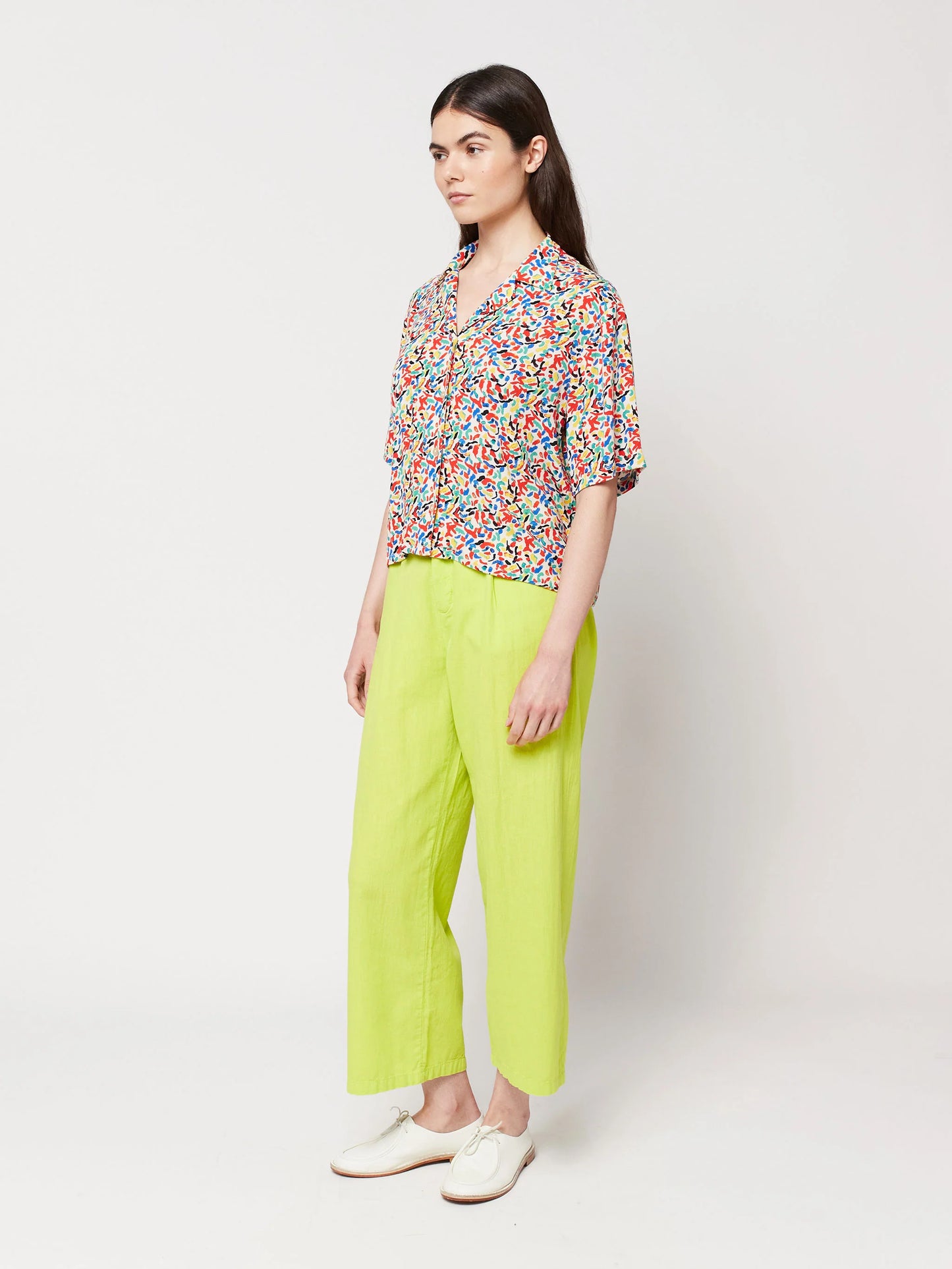 Pantalon vert citron à pinces
