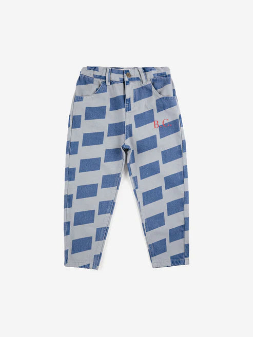 Pantalon denim à carreaux