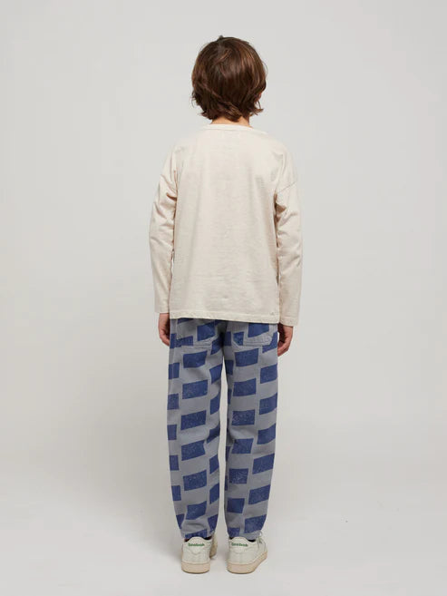 Pantalon denim à carreaux
