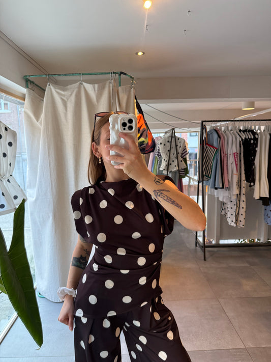 Ensemble brun à pois