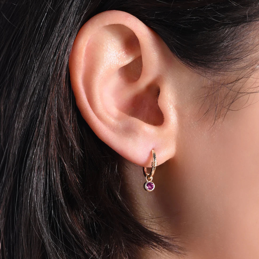 Mini Créoles Tess Rhodolite