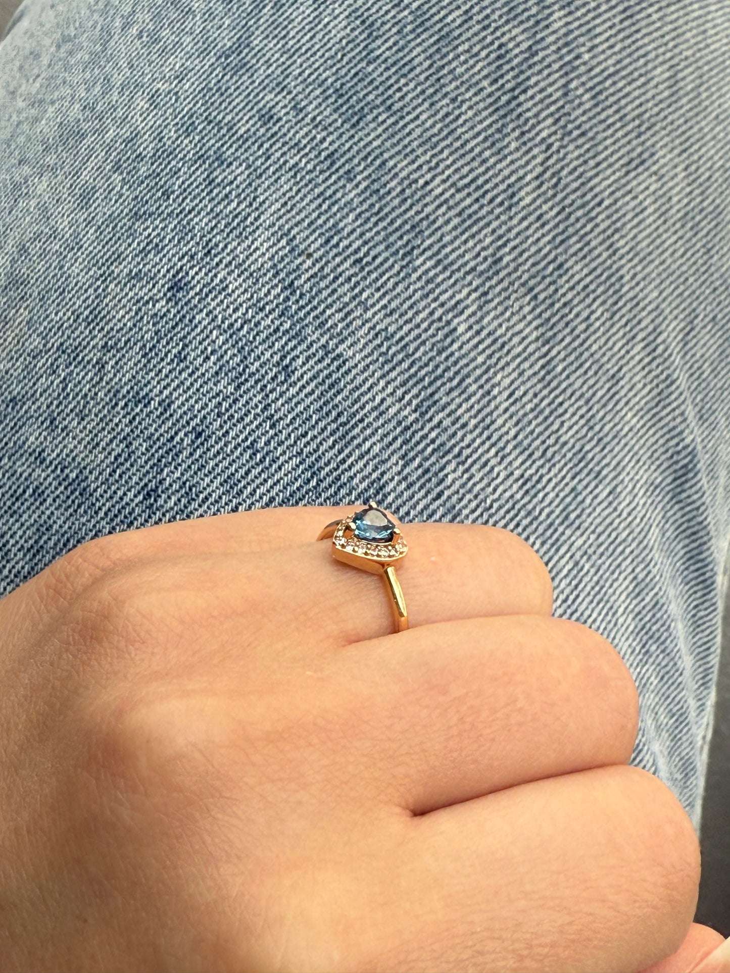 Bague coeur bleu