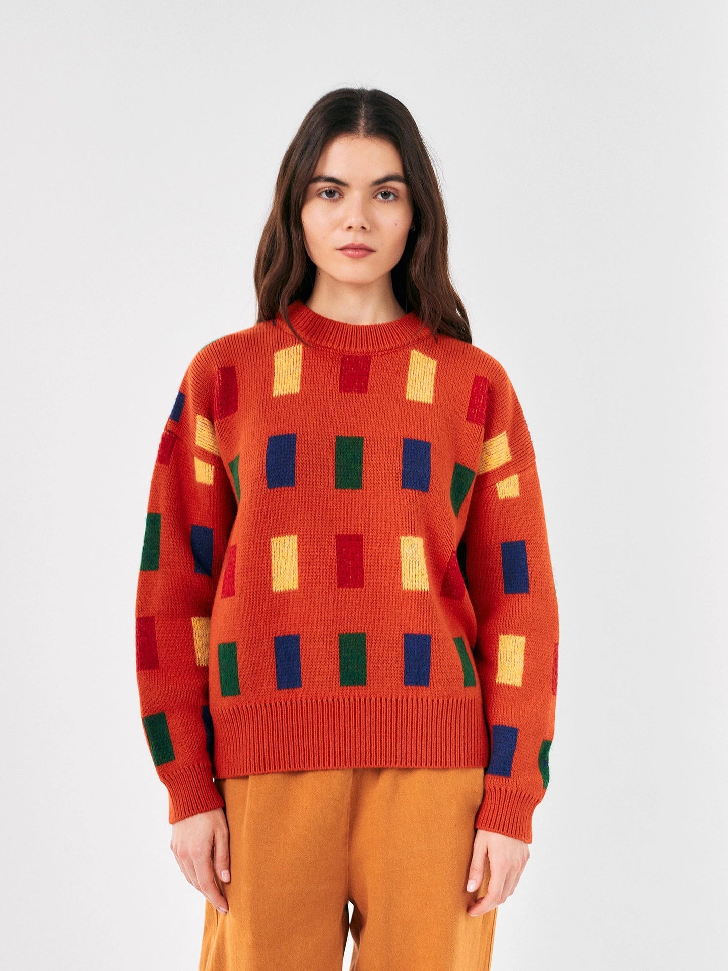 Pull jacquard color block