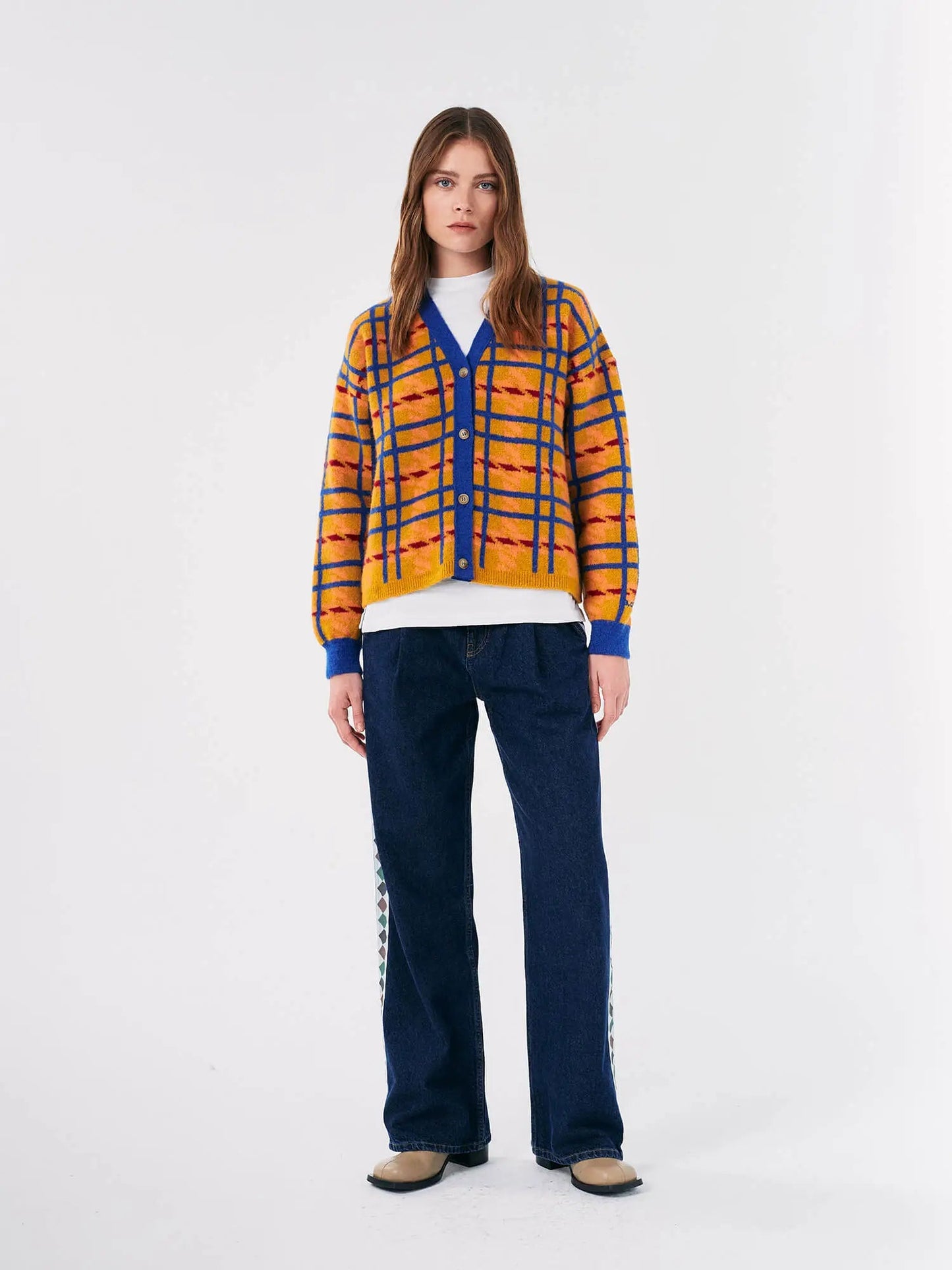 Cardigan à carreaux Mandras