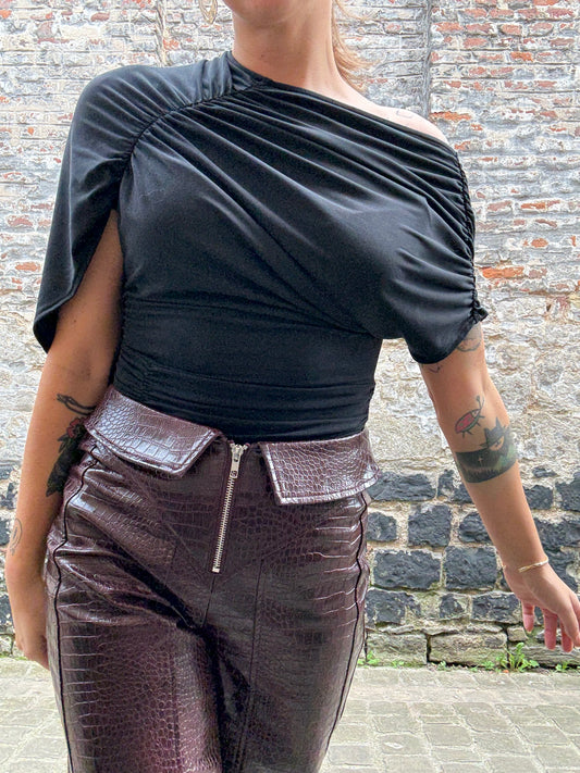 Haut drapé noir Aeris