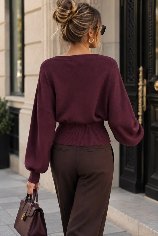 Gilet Zippé à Taille Cintrée & Manches Ballon