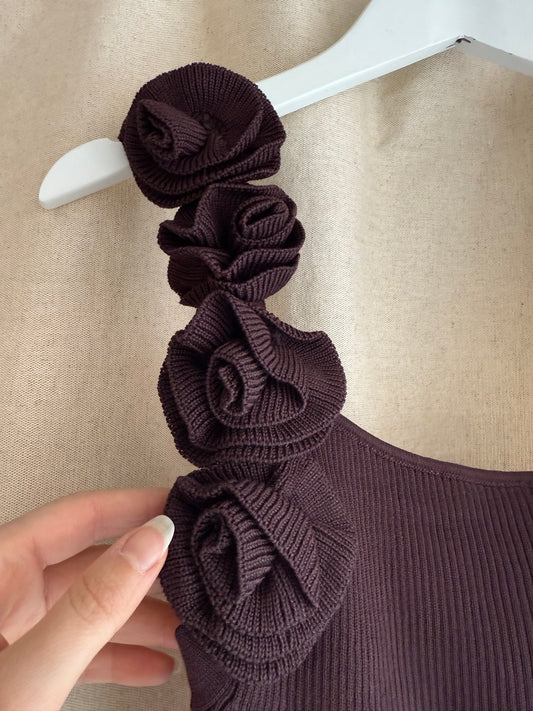 Top en maille avec roses