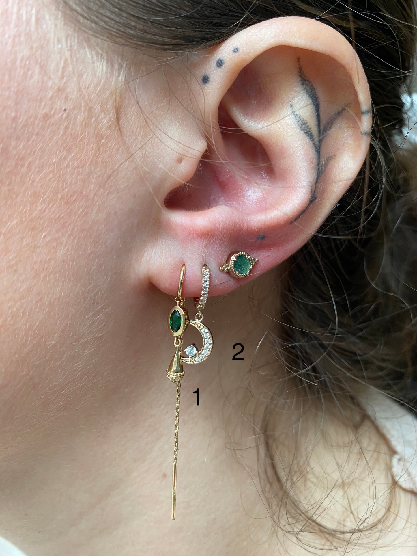 Boucles Longue et créole Lune