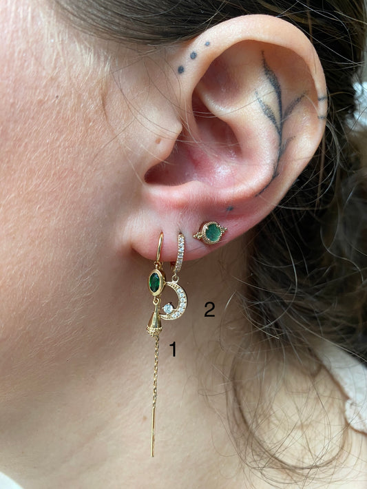 Boucles Longue et créole Lune