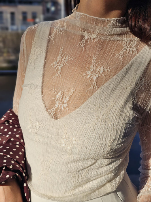 Top en dentelle transparent