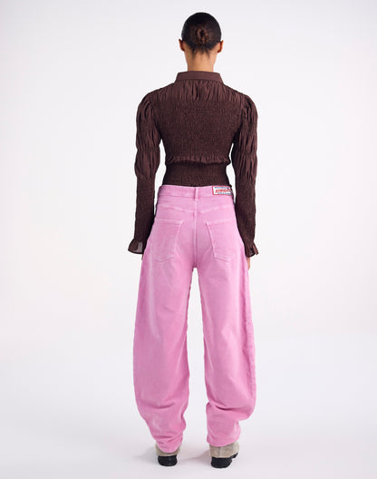 Pantalon velours rose Mimi