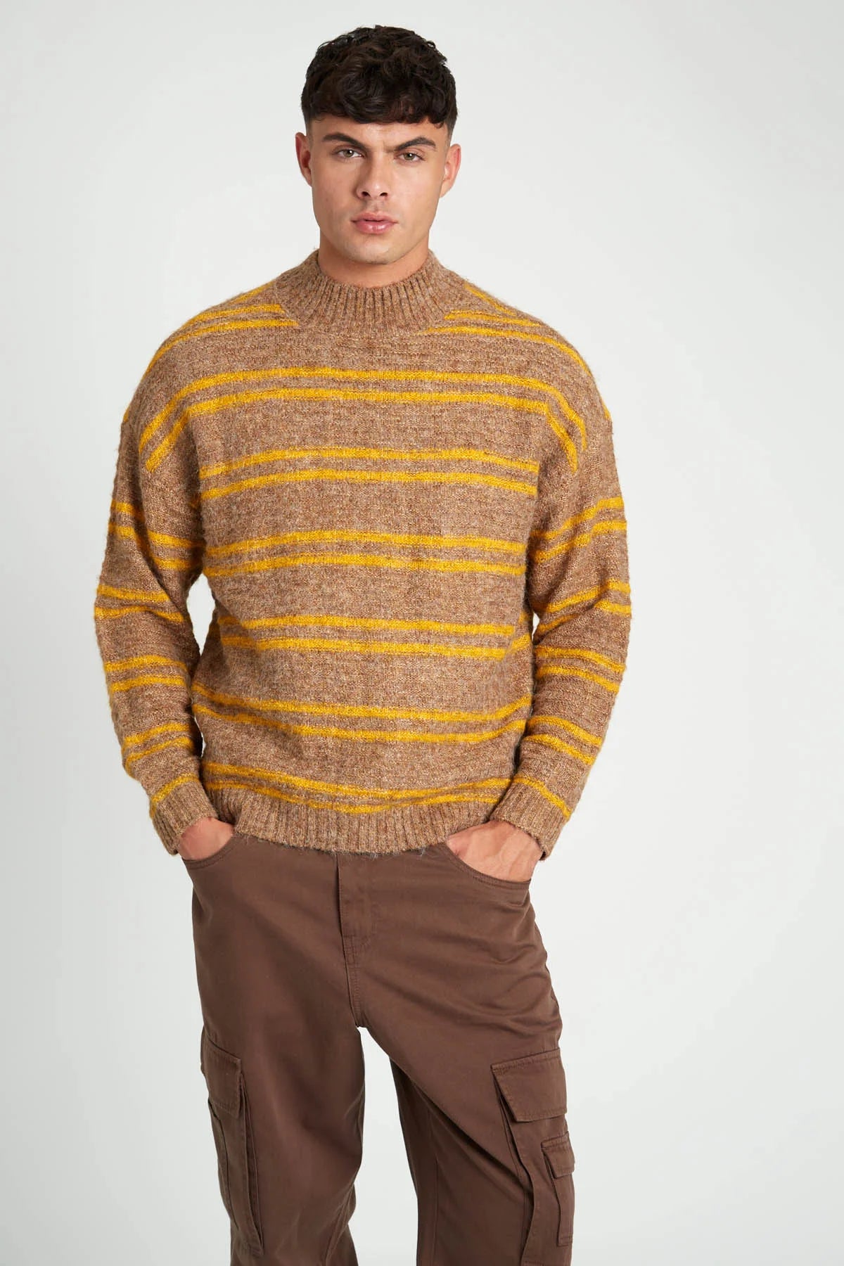 Pull en maille à rayures oversize unisexe