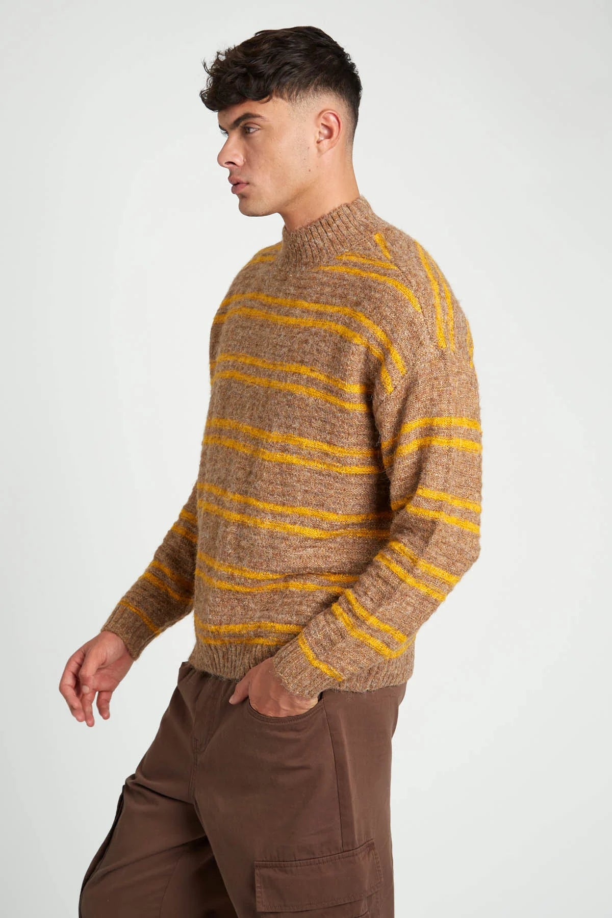 Pull en maille à rayures oversize unisexe