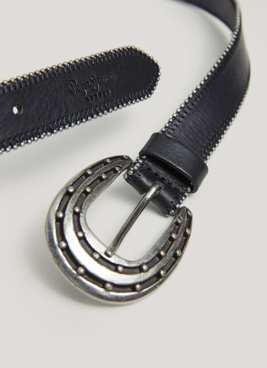 Ceinture en cuir clouté