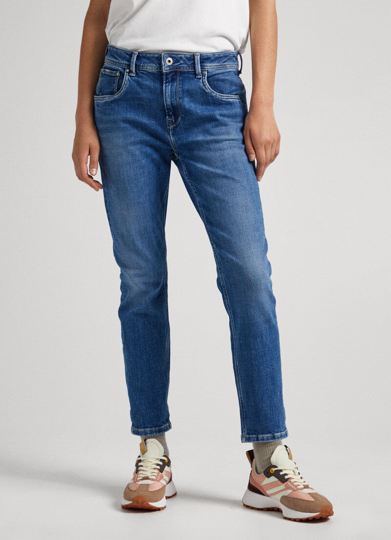 Jean Violet taille haute coupe relaxe