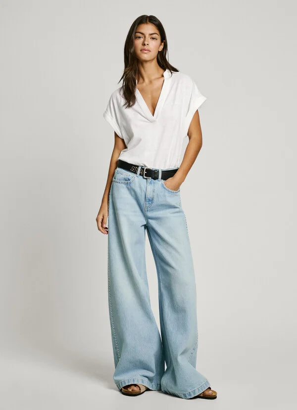 Denim Wide leg Rivets