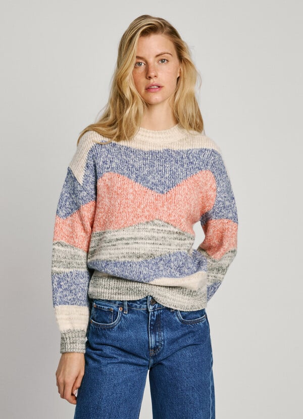 Reste 1 ! Pull en tricot à col rond