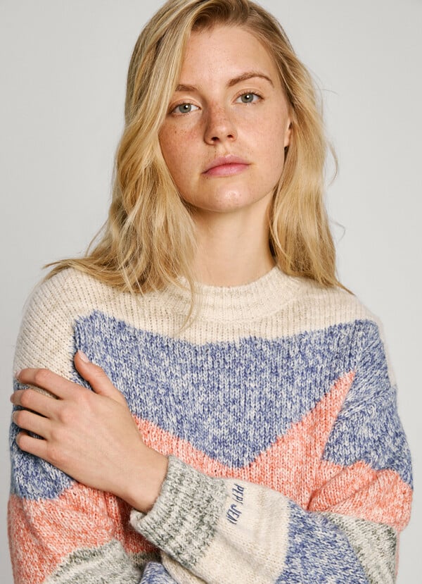 Reste 1 ! Pull en tricot à col rond