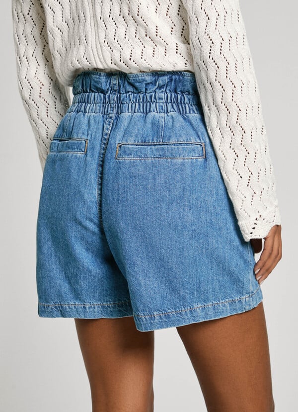 Short en denim Paper bag