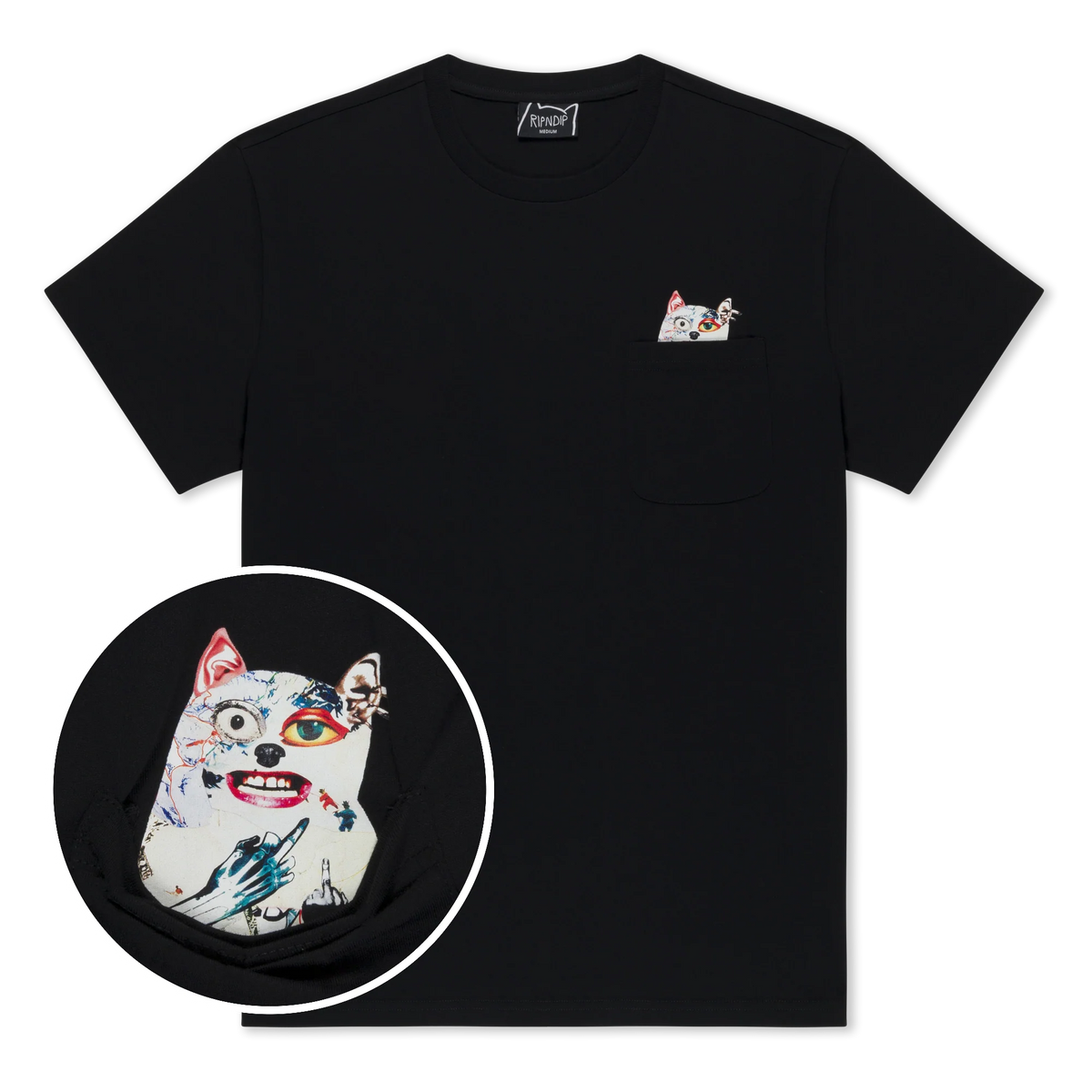 Ripndip Lord Nermal Collage Pocket Tee (Black)