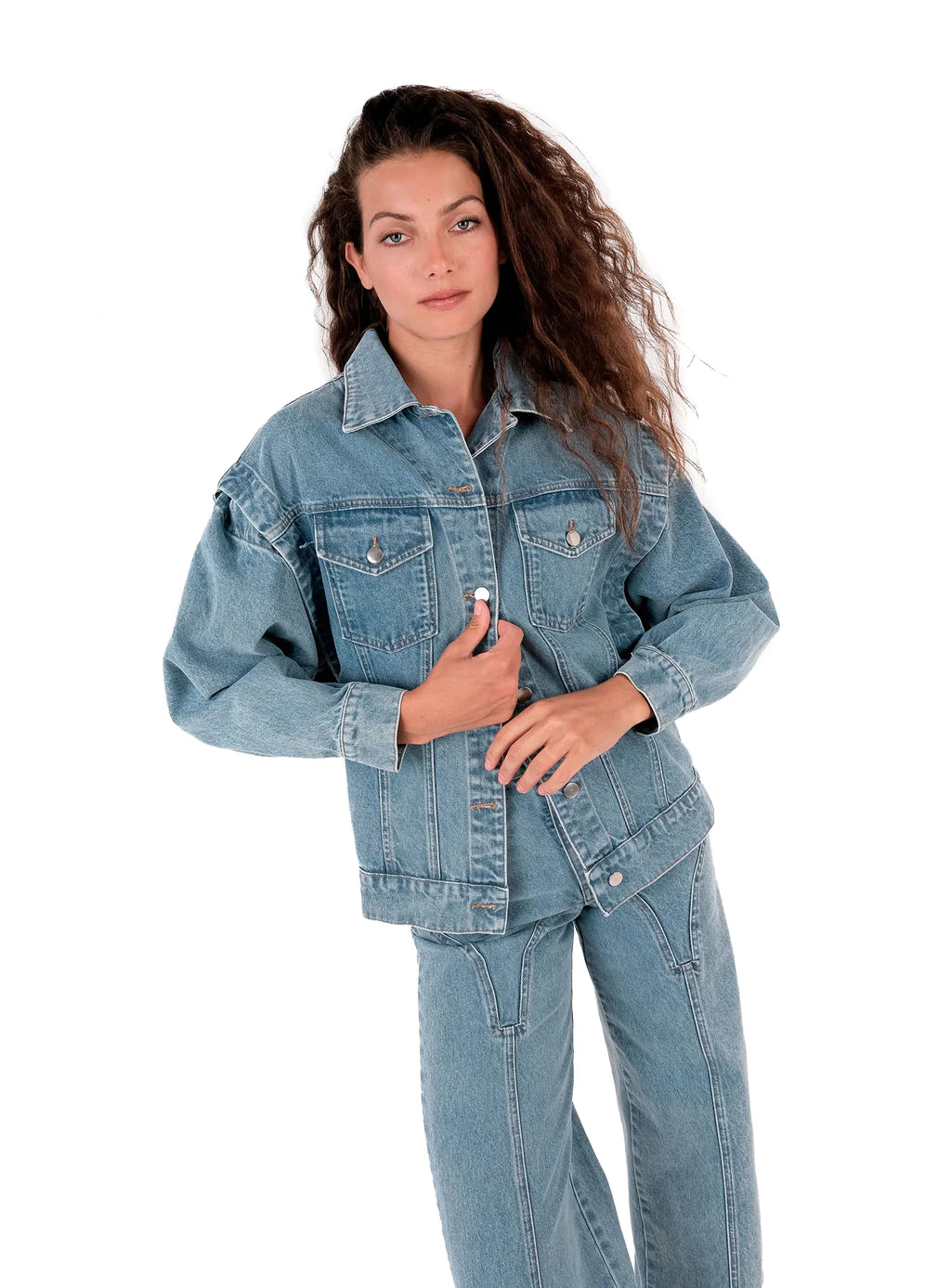 Veste en denim manches amovibles