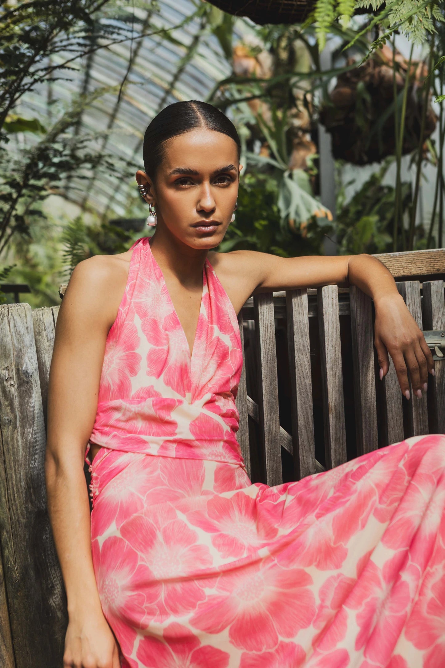 Robe longue dos nu croisé