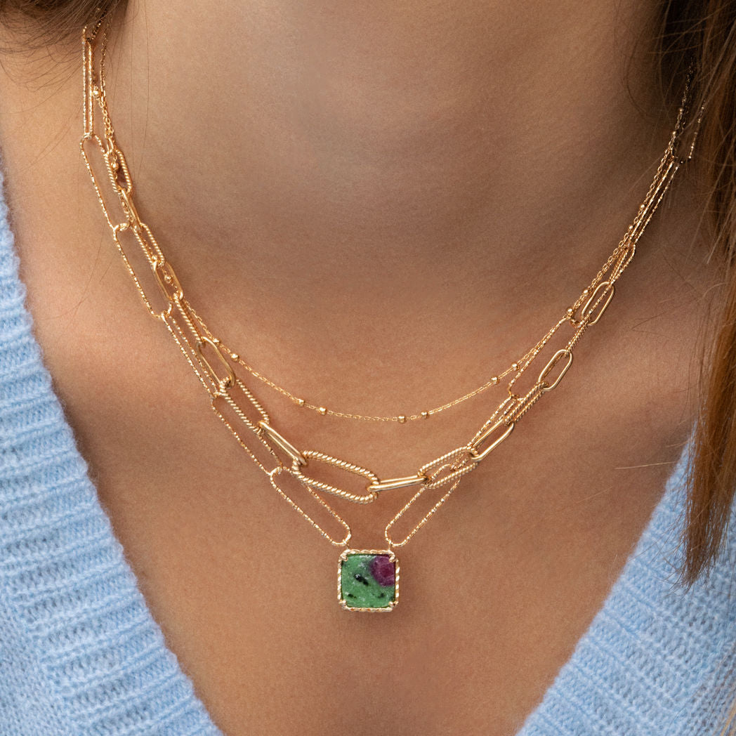 Collier Kiara Rubis Zoïsite
