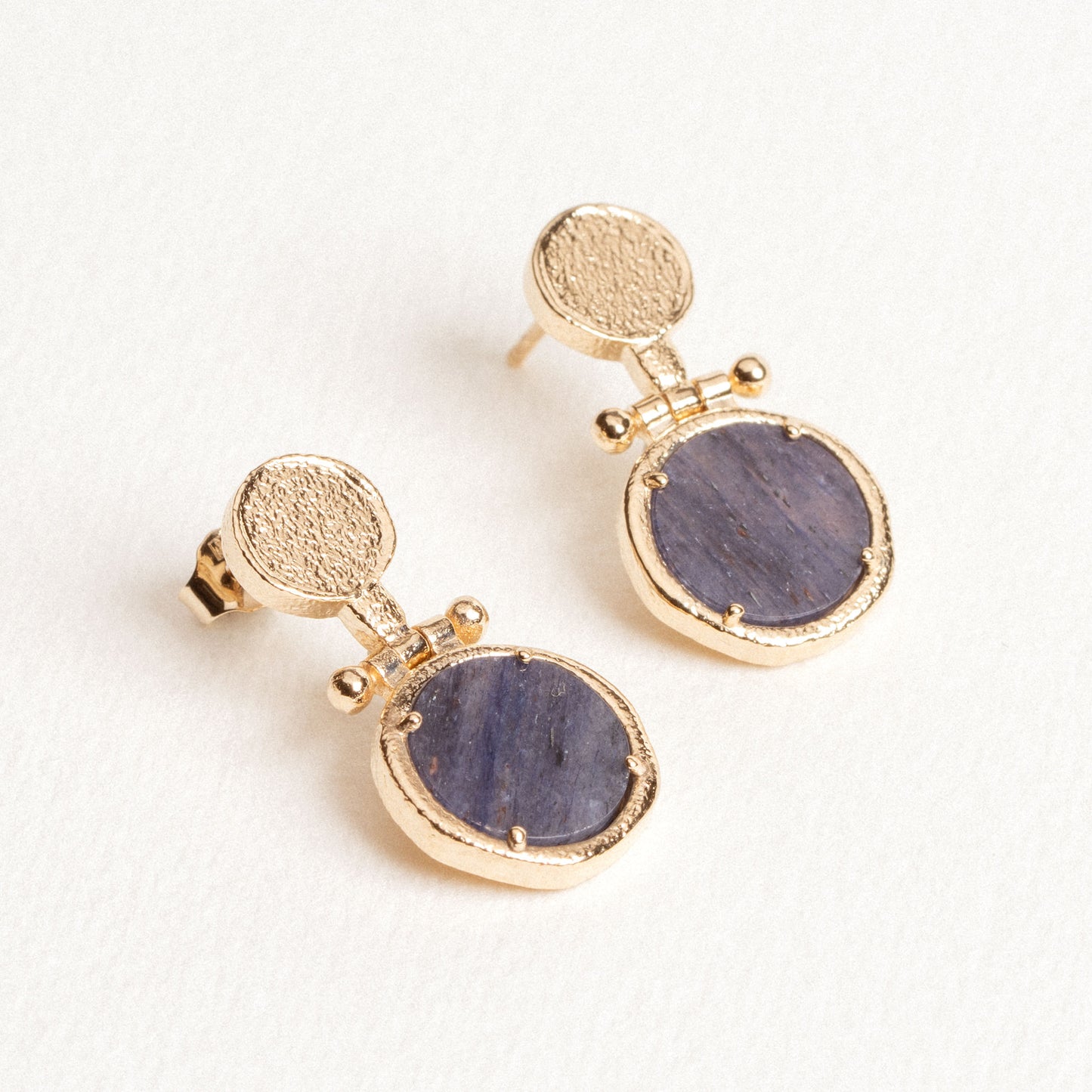 Boucles D'oreilles Salomé Aventurine Bleue