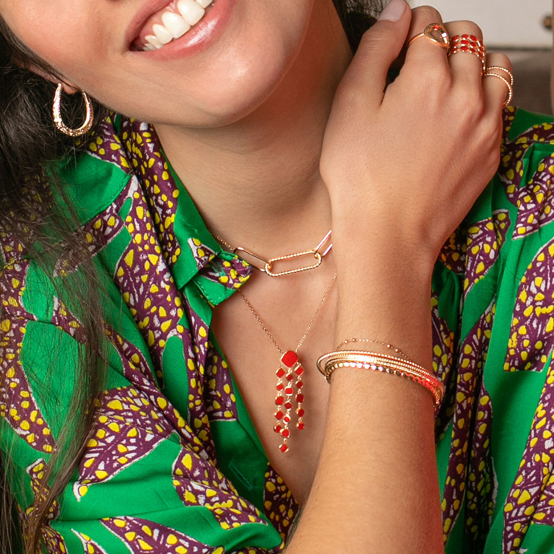 Collier Alba Email Rouge