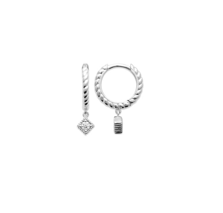 Créole argent strass