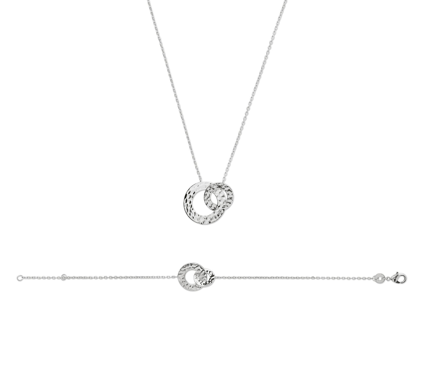 Collier anneaux martelés