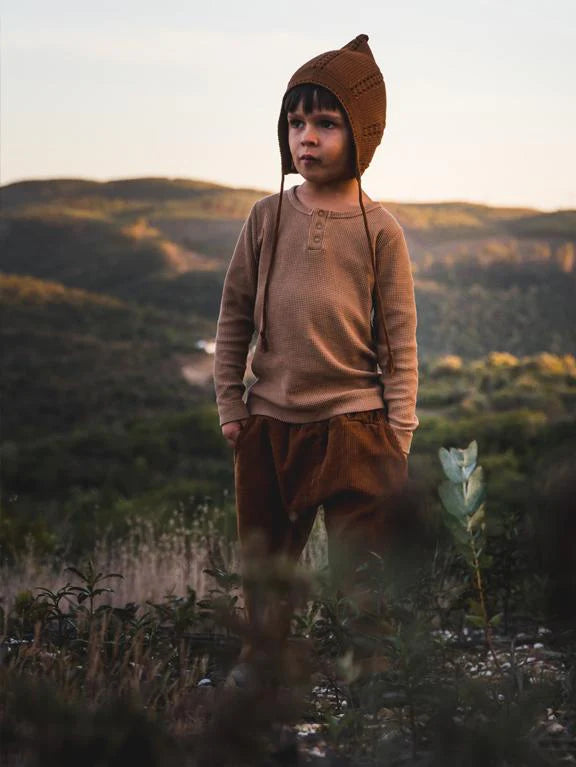 Reste 1 ! Haut gaufré camel