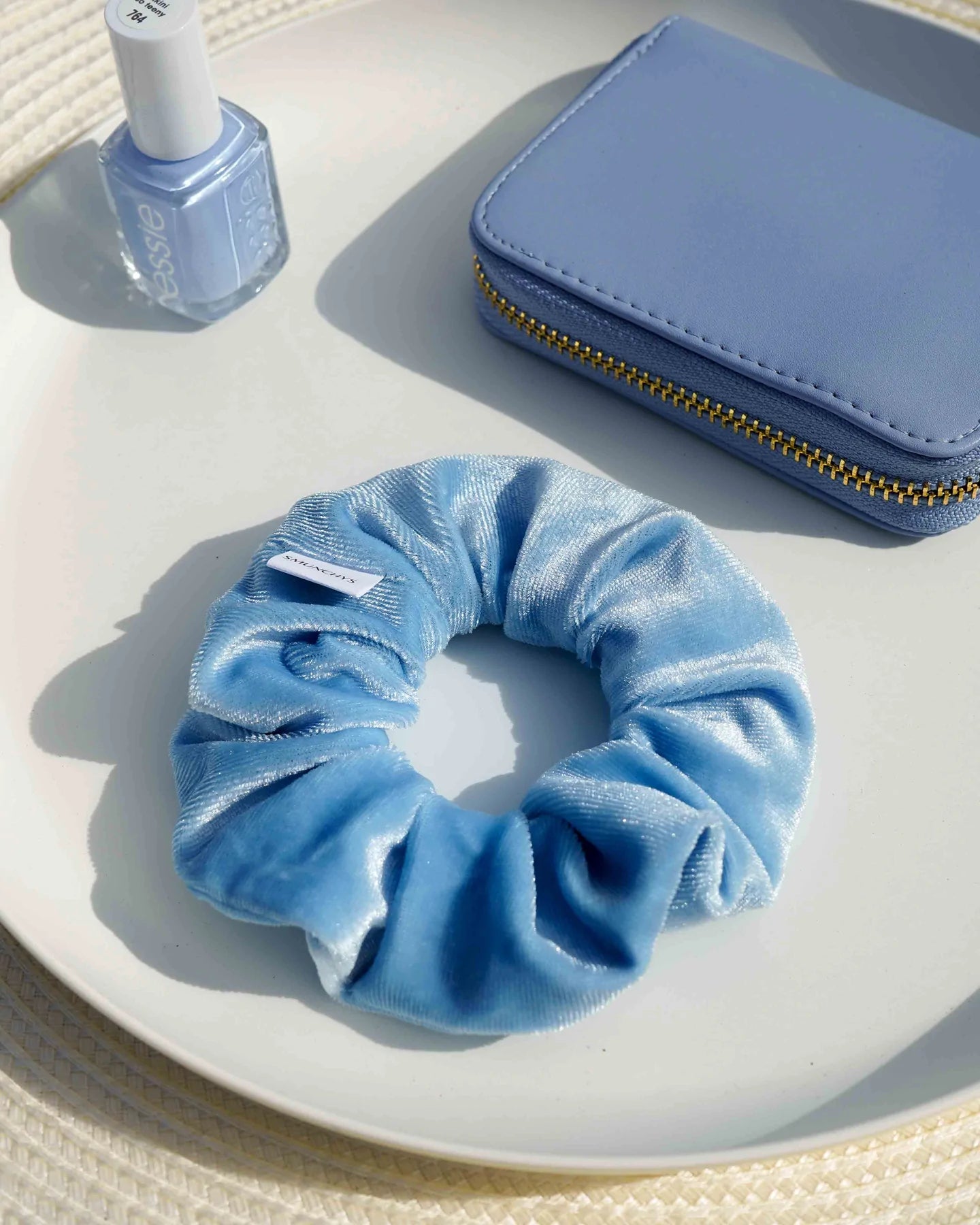 Chouchou Bleu ciel avec zip
