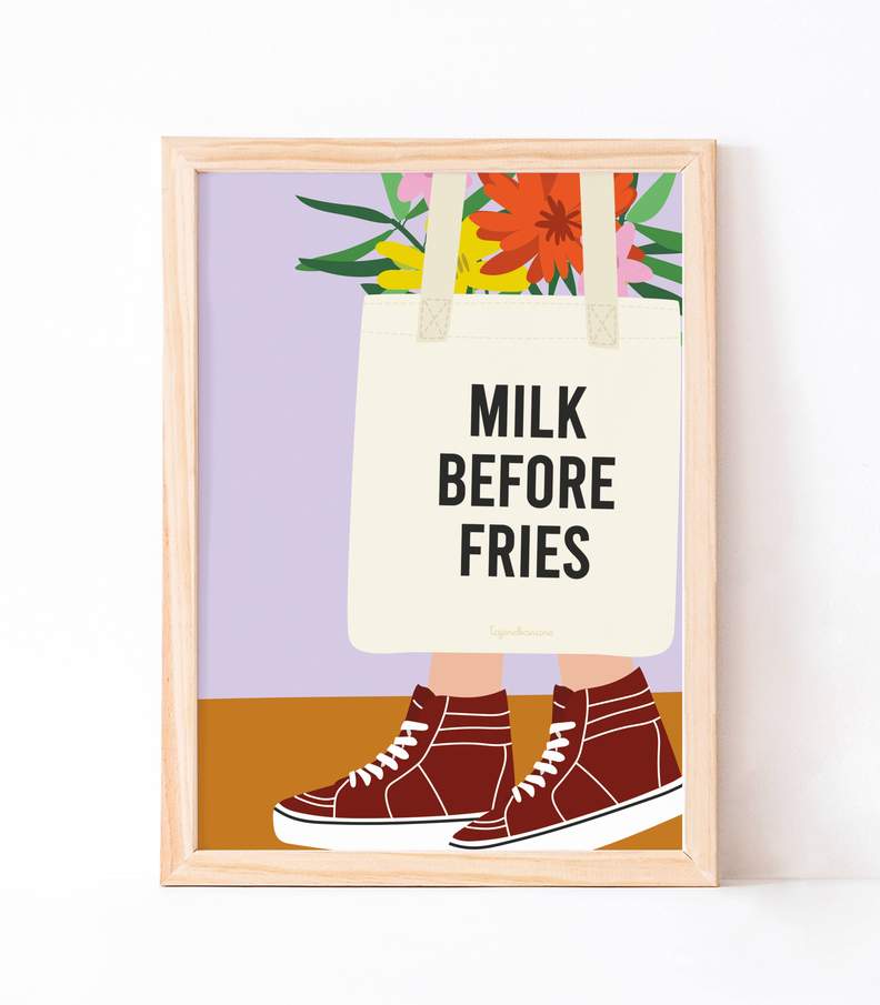 La mini'affiche Milk before fries
