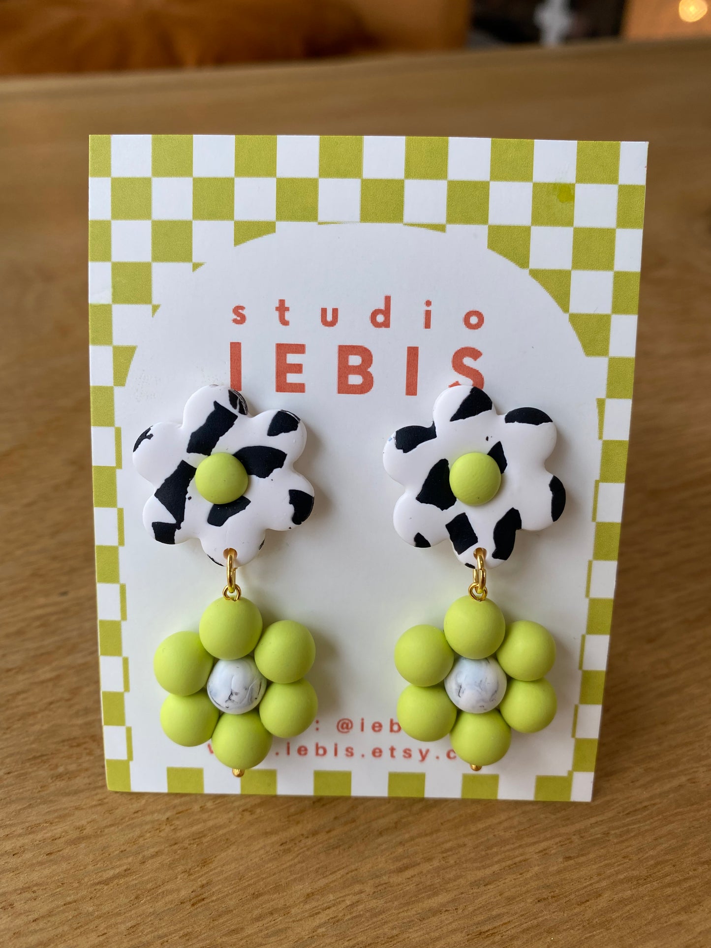 Boucles Double Pâquerette Blanc vert