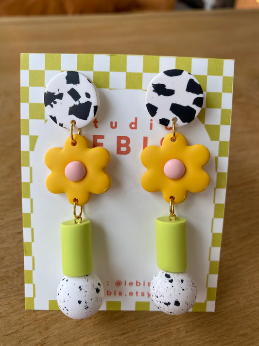 Boucles Blanc vert pâquerette