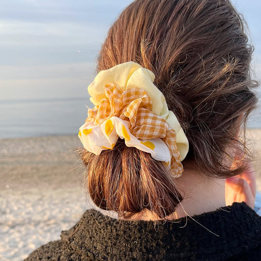 Chouchou jaune pastel