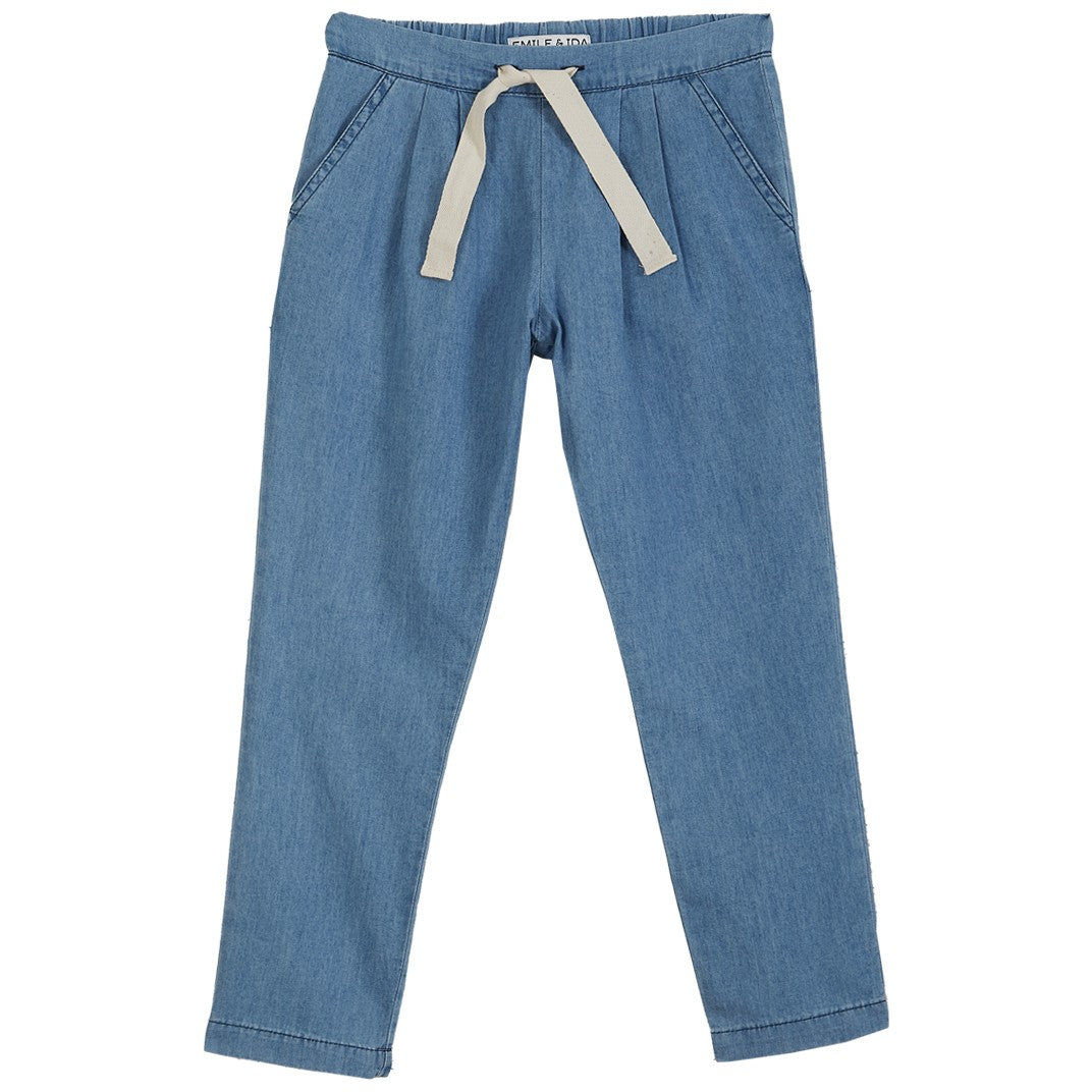 Pantalon en coton chambray