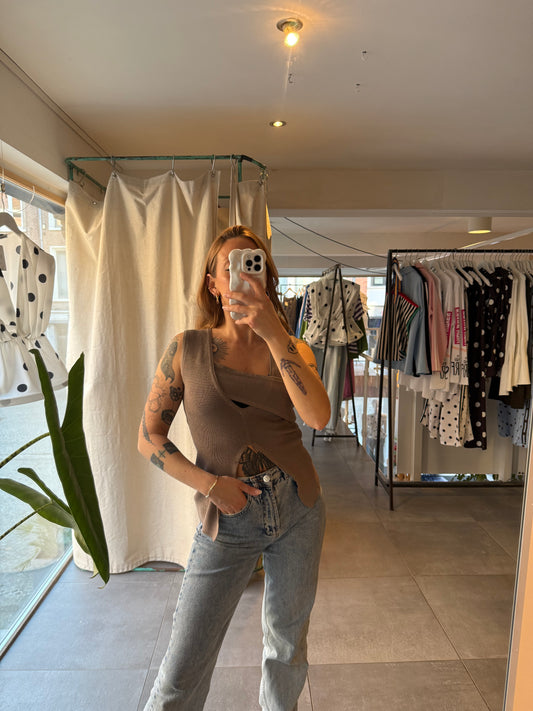 Top en maille croisé