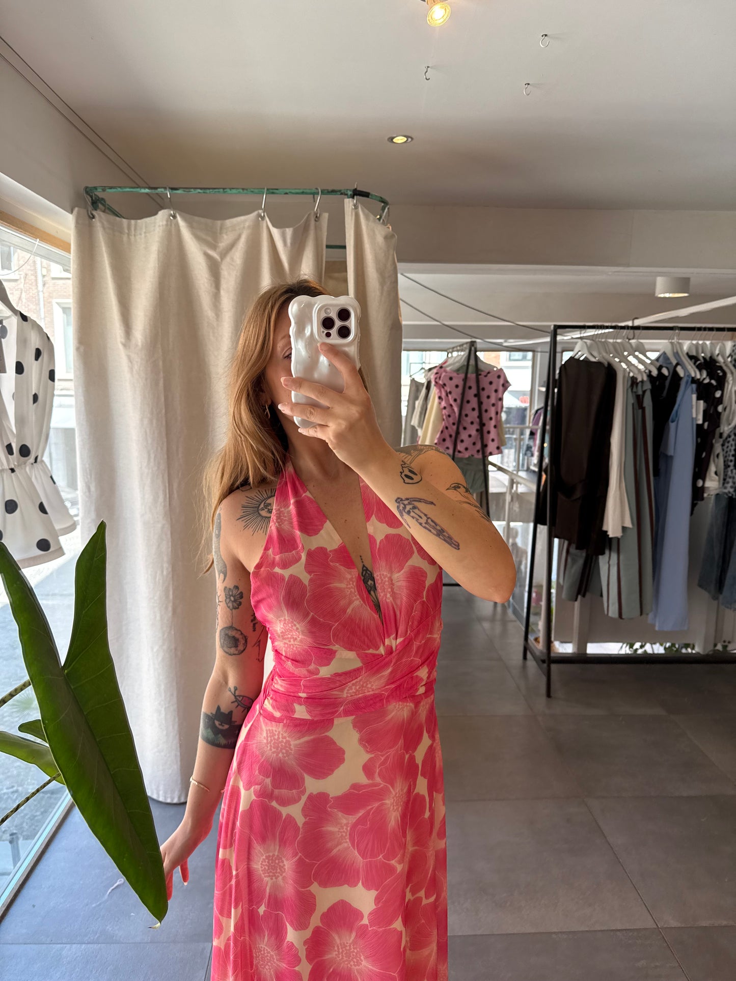 Robe longue dos nu croisé