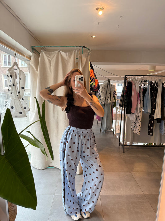 Pantalon à pois Bleu ou Blanc