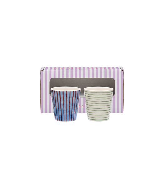 Ensemble de 2 tasses à café Stripe Affair