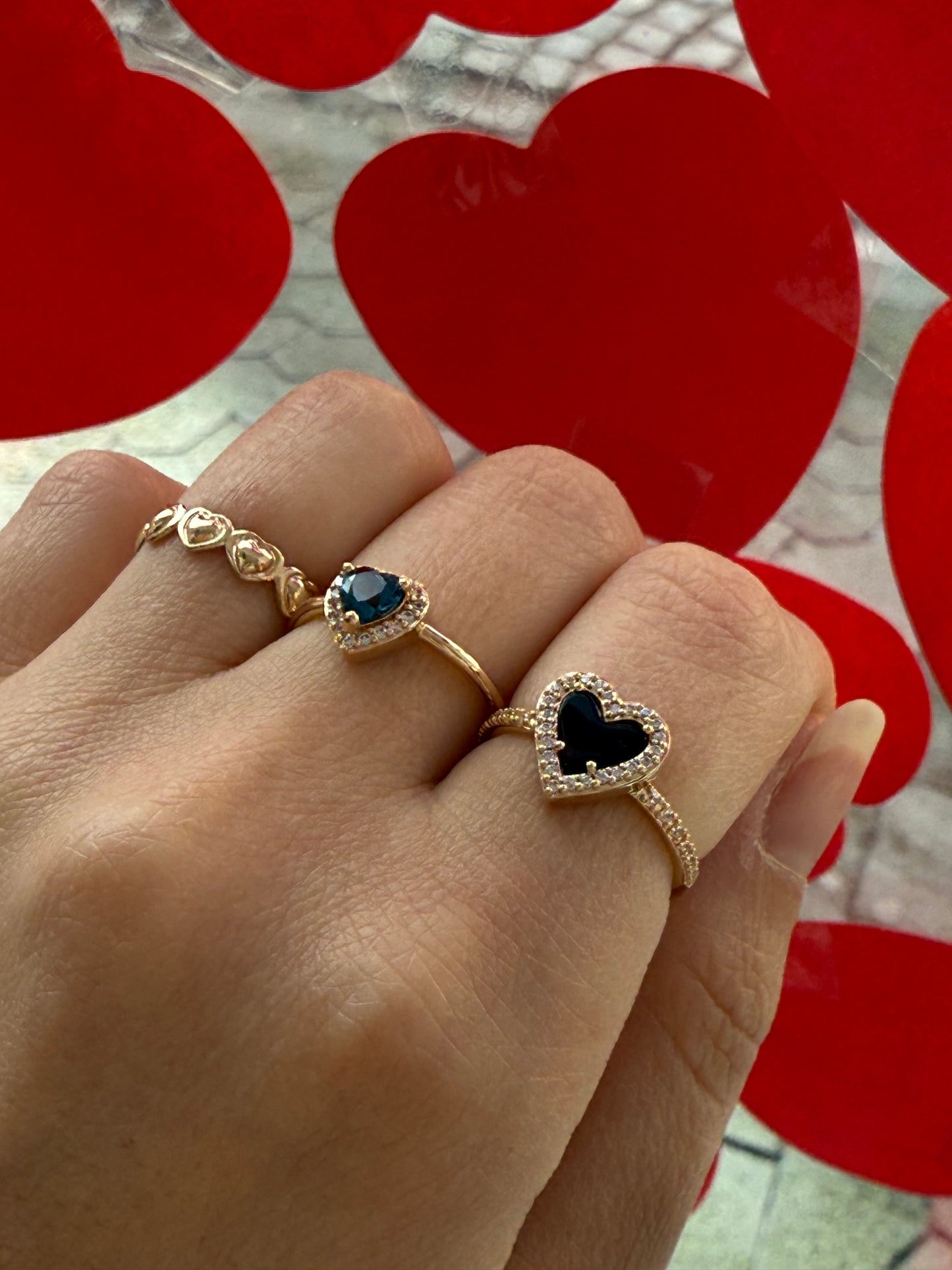 Bague coeur noir