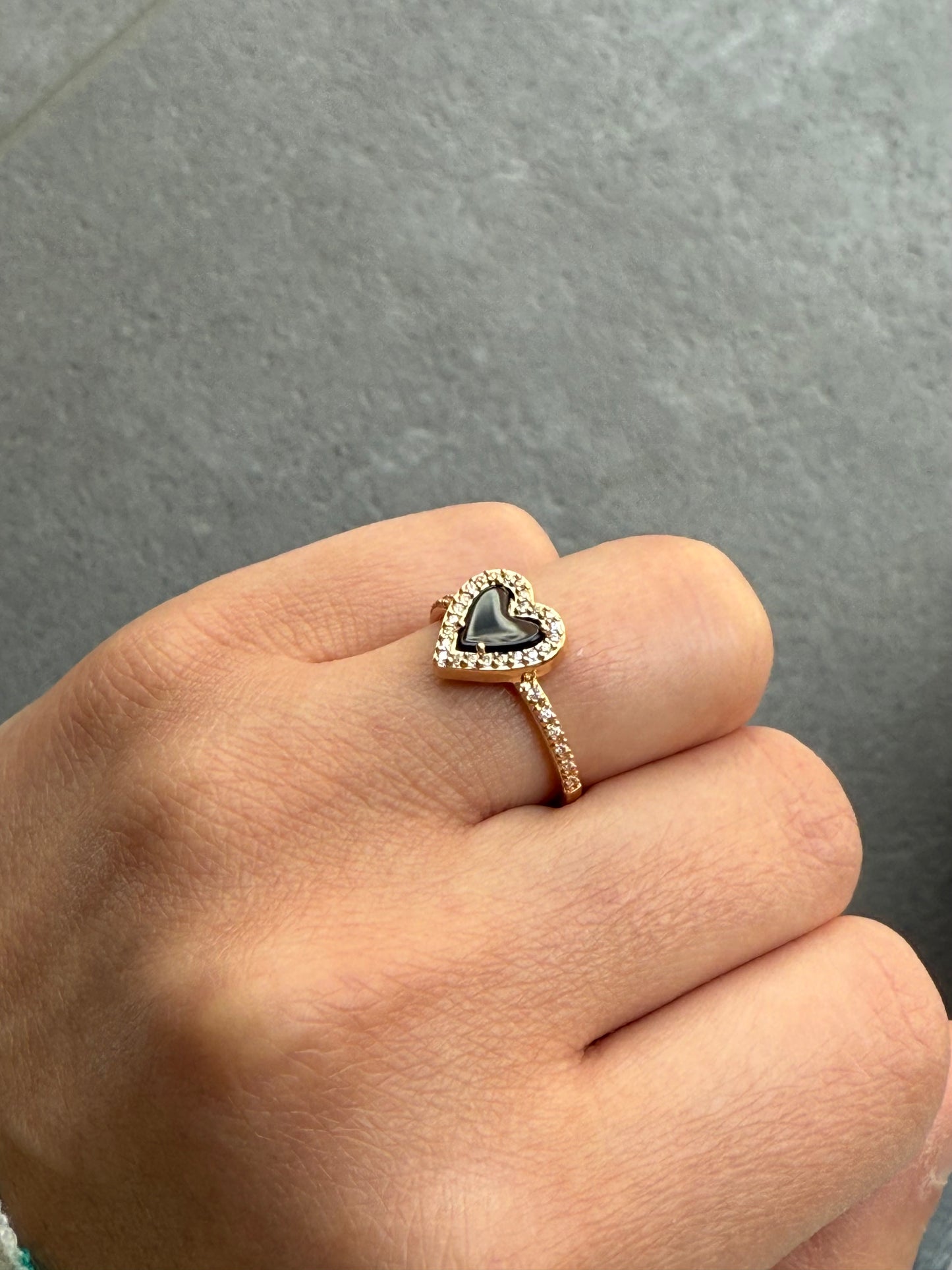 Bague coeur noir