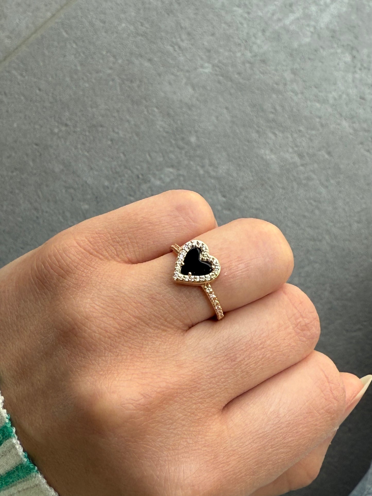 Bague coeur noir