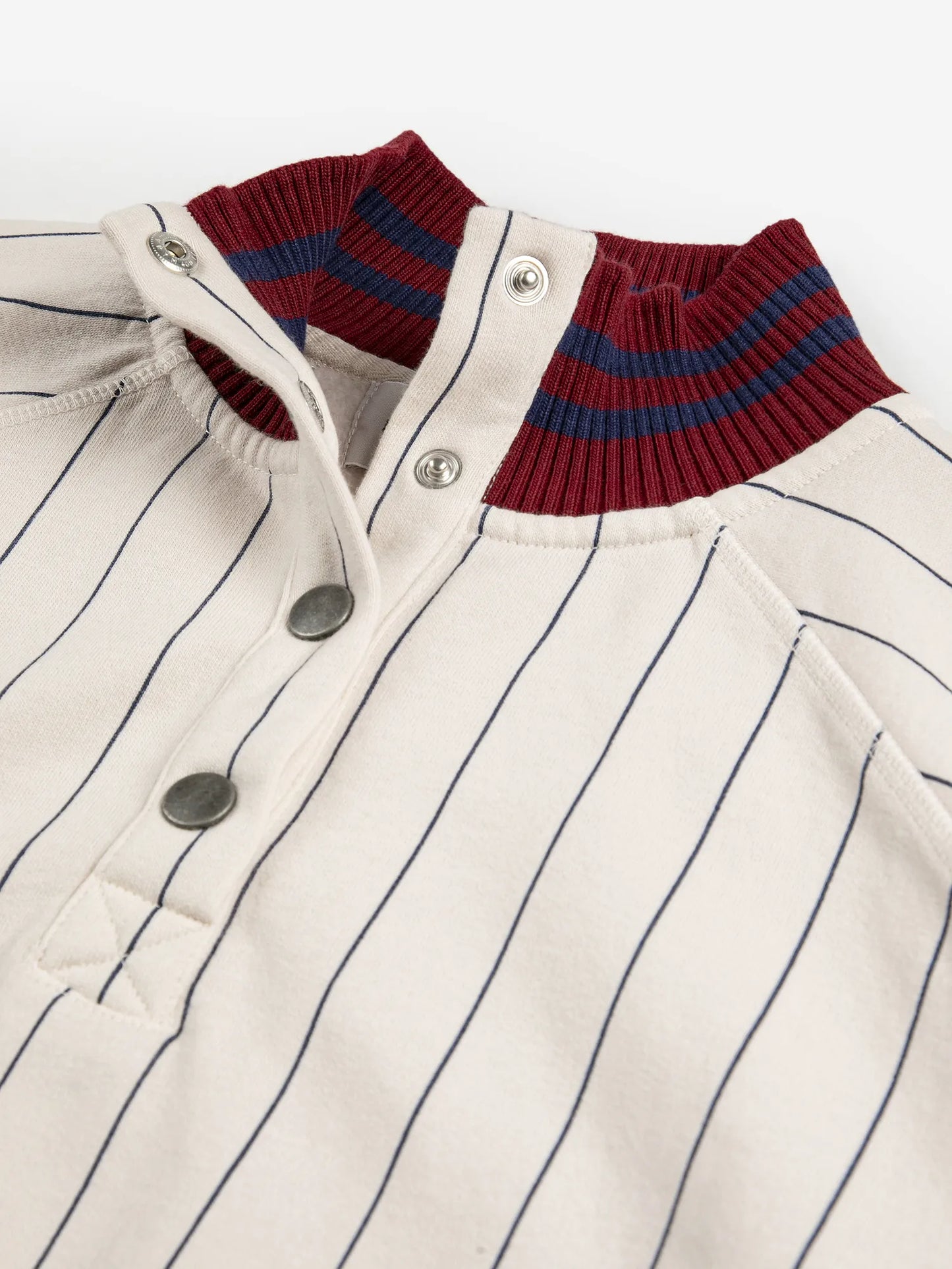 Sweatshirt  rayé à col montant et coupe décontractée