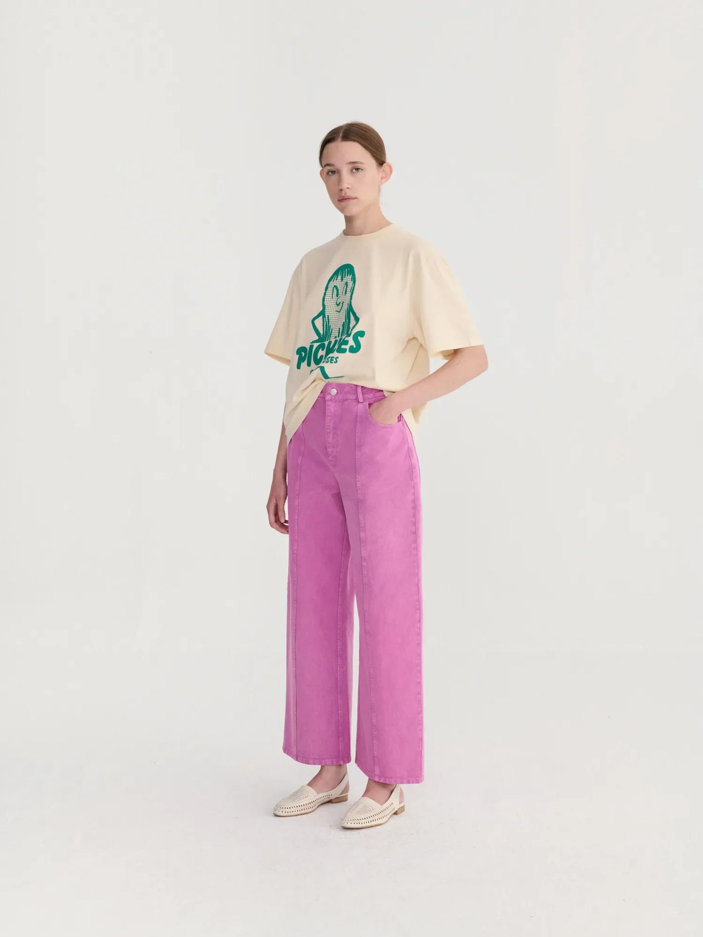 Pantalon bootcut rose