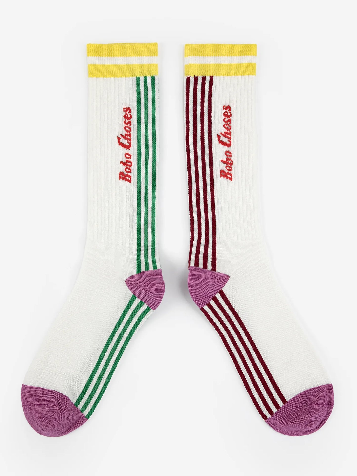 Chaussettes hautes rayées en coton