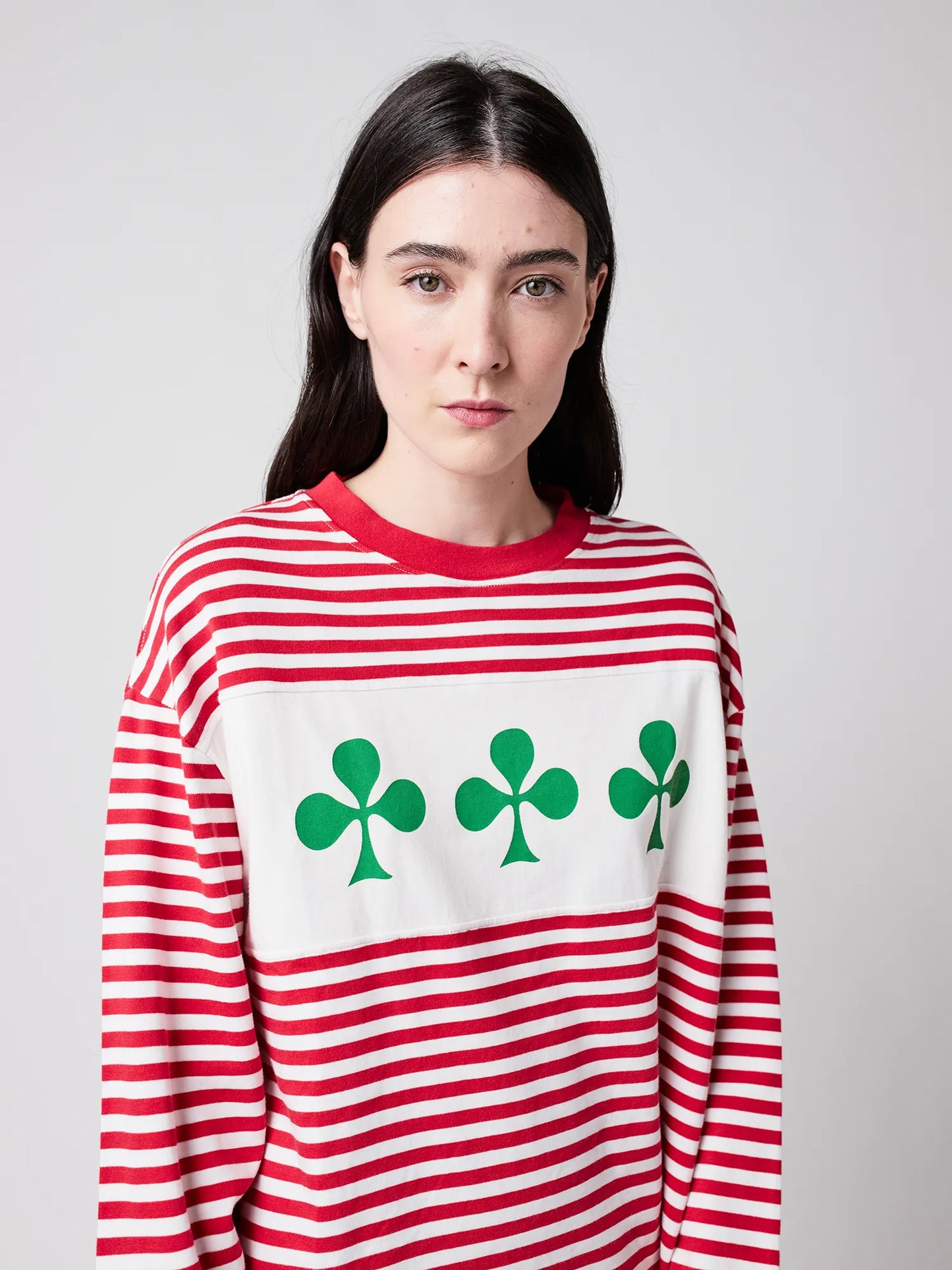 T-shirt décontracté rayé en tricot Shamrock